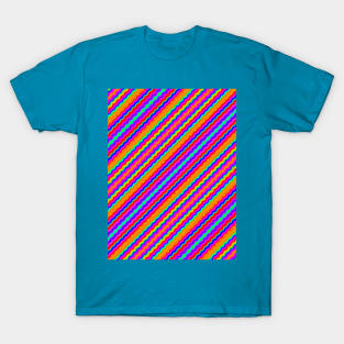 Bright Rainbow Diagonal Stripes T-Shirt